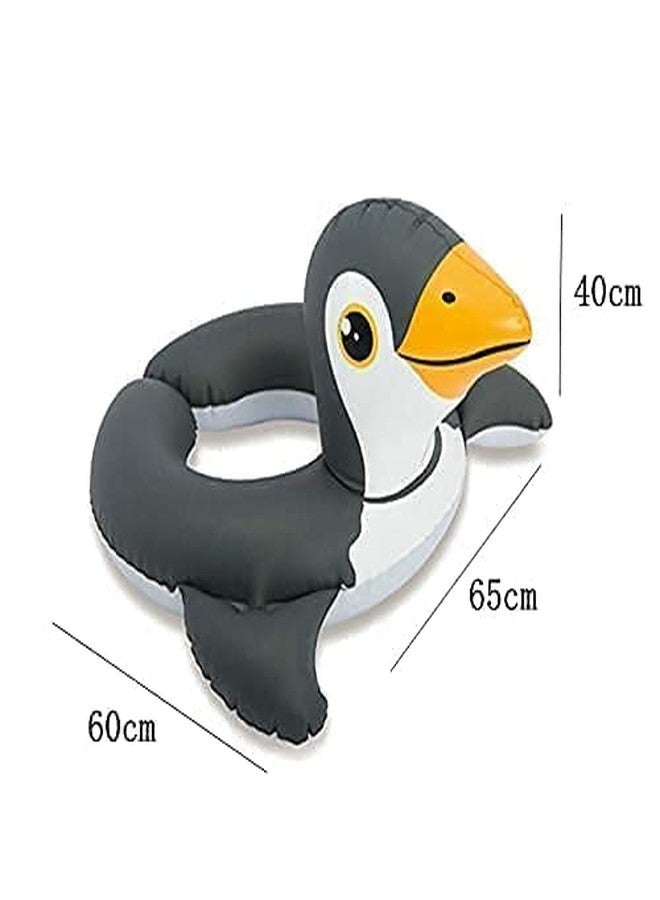 DS ENTERPRISE Swimming Ring Tube, Water Fun, Pool Toy for Kids, Safety Raft Water Pool Floats Inflatable Boat for Baby Pool Party Fun & Baby Learning Swim, Enjoyment Swimming (Penguine) - Image 3